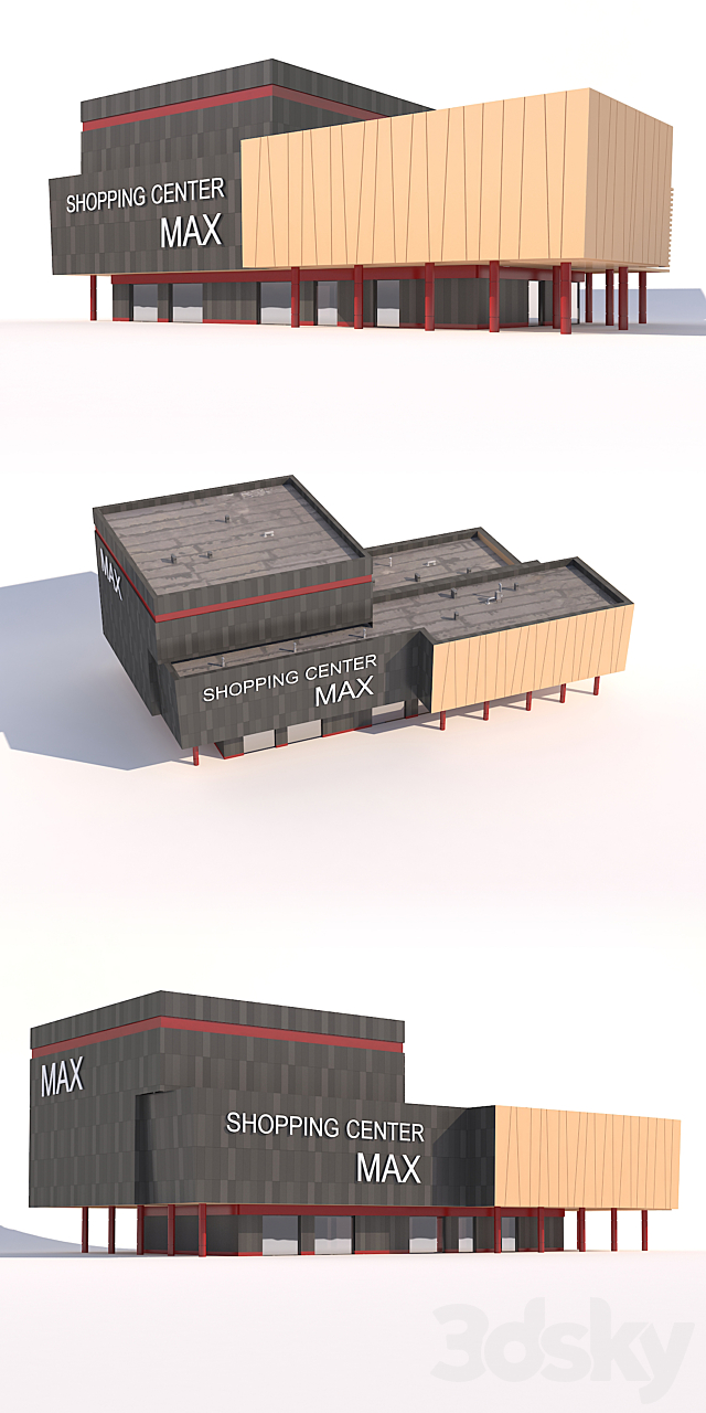 Shopping Center 01 3DS Max Model - thumbnail 3