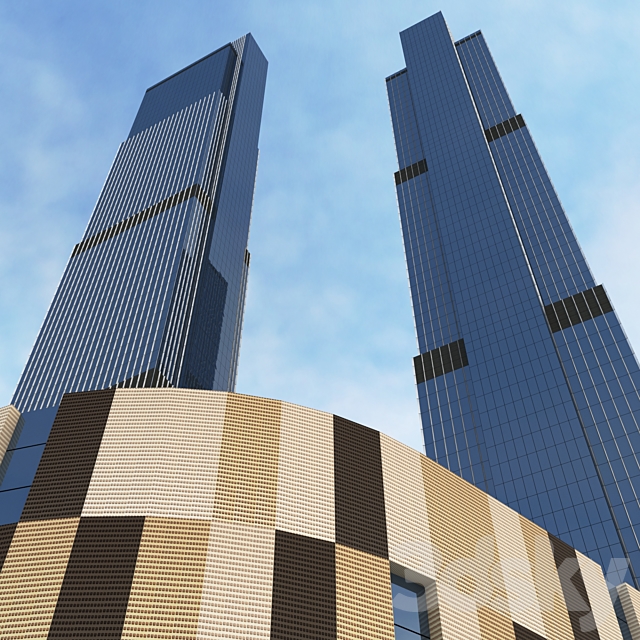 Skyscraper of the Neva Tower (Neva Towers Moscow-city). 3DS Max Model - thumbnail 2