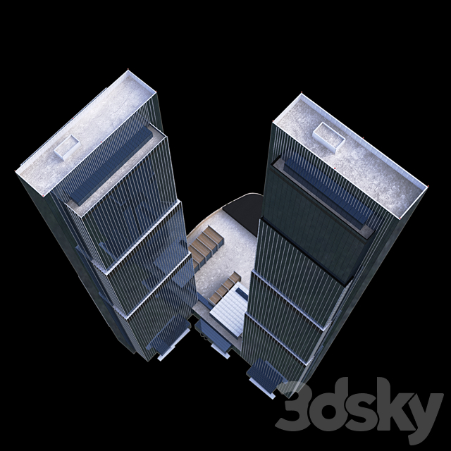 Skyscraper of the Neva Tower (Neva Towers Moscow-city). 3DS Max Model - thumbnail 3