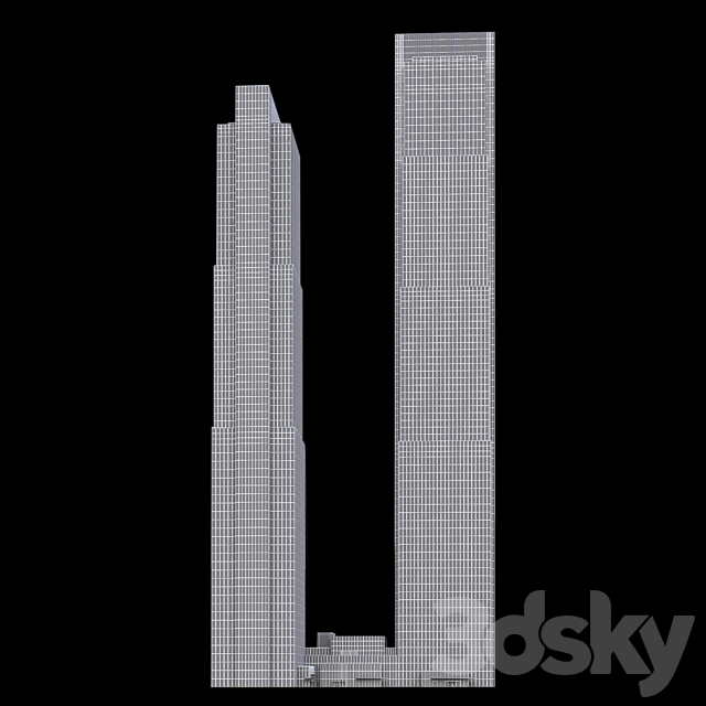 Skyscraper of the Neva Tower (Neva Towers Moscow-city). 3DS Max Model - thumbnail 4