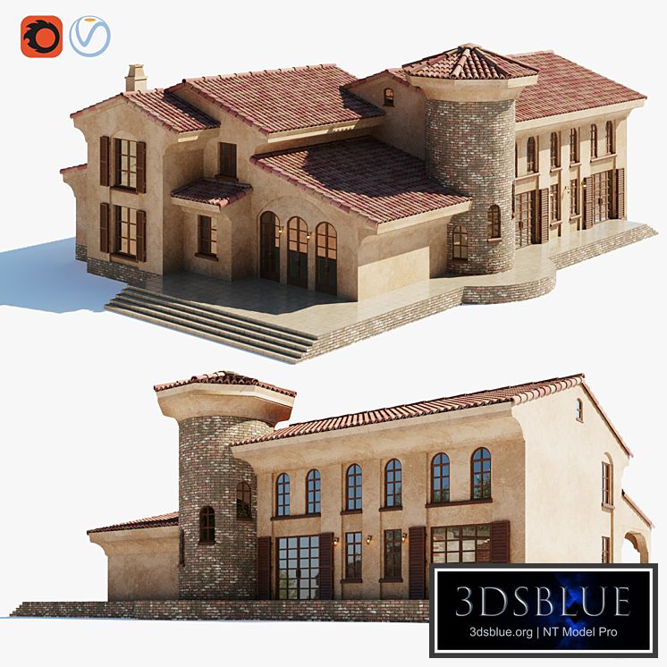 Spanish Colonial Villa 3DS Max - thumbnail 3