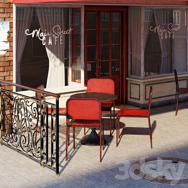 Street Cafe 3DS Max Model - thumbnail 2