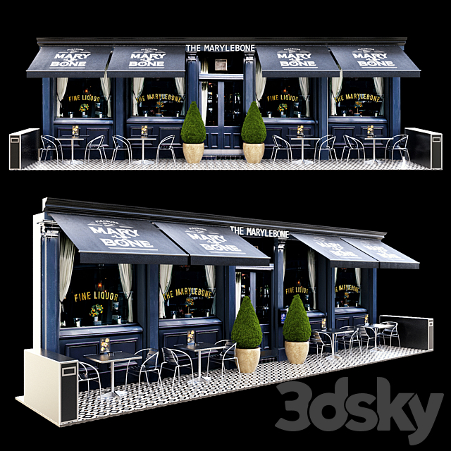 Summer cafe 2 3DS Max Model - thumbnail 1