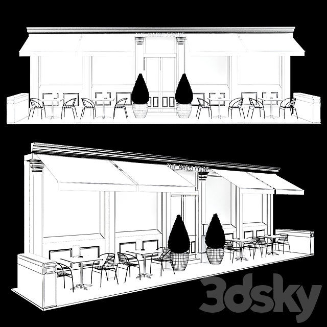 Summer cafe 2 3DS Max Model - thumbnail 3