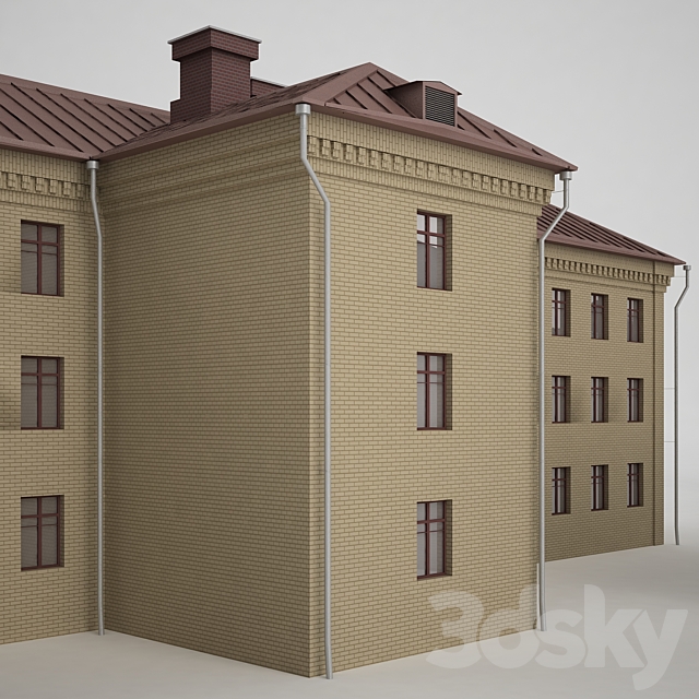 The building of Moscow Street. Bersenevskaya embankment. 12s1. 14s5A. 14s5 3DSMax File - thumbnail 3