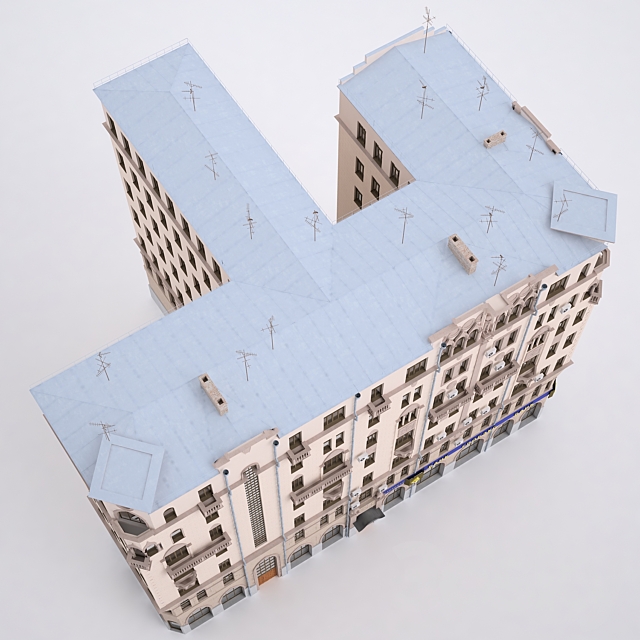 The building of Moscow Street. Gardening Samotёchnaya-street 2_12 3ds Max - thumbnail 2