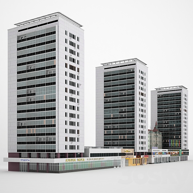 The building of Moscow Street. Sadovaya-Triumfalnaya 14-22 3ds Max - thumbnail 1