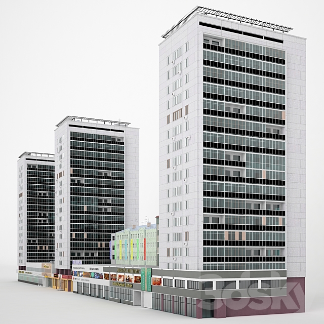 The building of Moscow Street. Sadovaya-Triumfalnaya 14-22 3ds Max - thumbnail 2