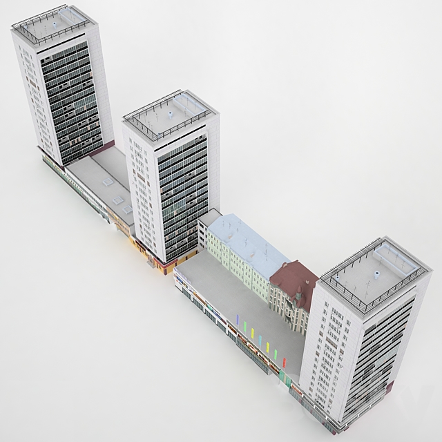 The building of Moscow Street. Sadovaya-Triumfalnaya 14-22 3ds Max - thumbnail 3