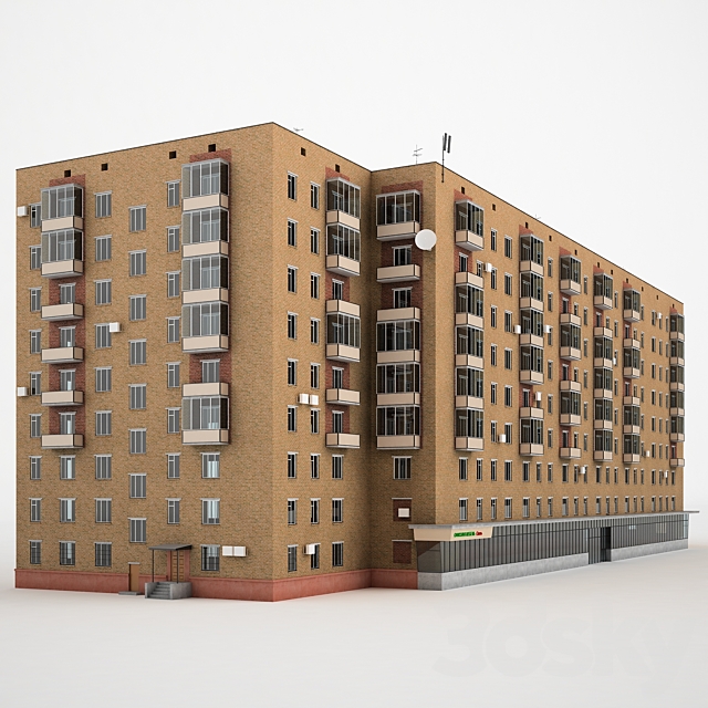 The building of Moscow Street. Warsaw highway 13 3ds Max - thumbnail 1