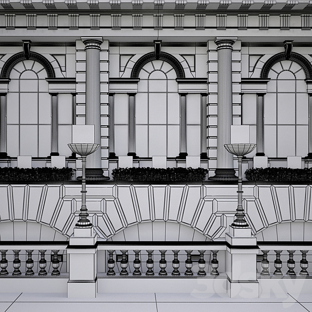 The facade Fleet Street Historical Building London 3ds Max - thumbnail 3