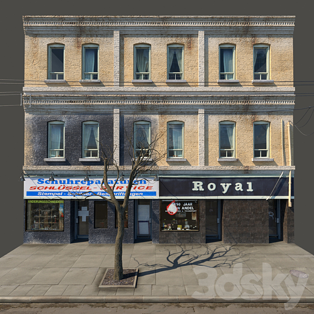 The facade of the building 3DSMax File - thumbnail 1