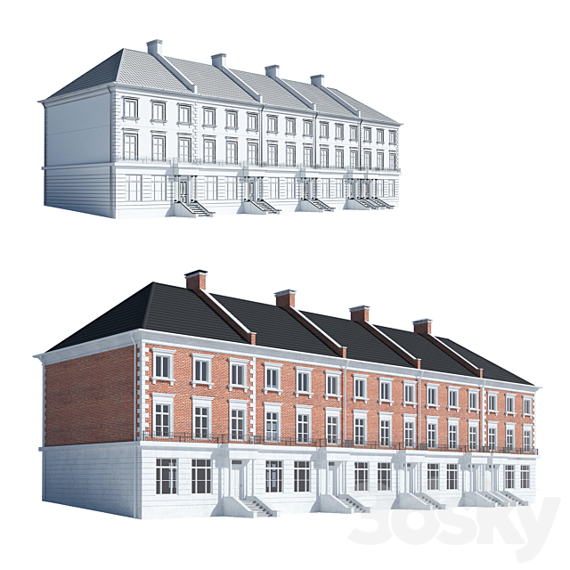 Townhouse 3DSMax File - thumbnail 1