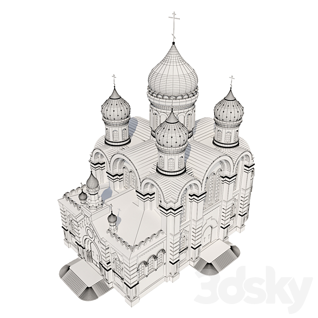 Transfiguration Cathedral. St. Nicholas Ugreshsky Monastery 3DSMax File - thumbnail 4