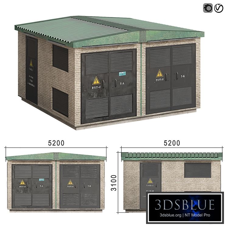 Transformer substation 3DS Max - thumbnail 3