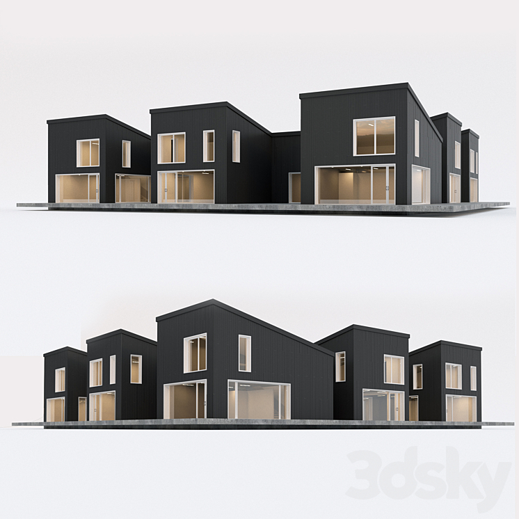 Two-storey residential building. Prefab house. 8 3DS Max - thumbnail 1