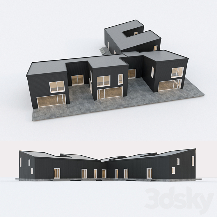 Two-storey residential building. Prefab house. 8 3DS Max - thumbnail 2