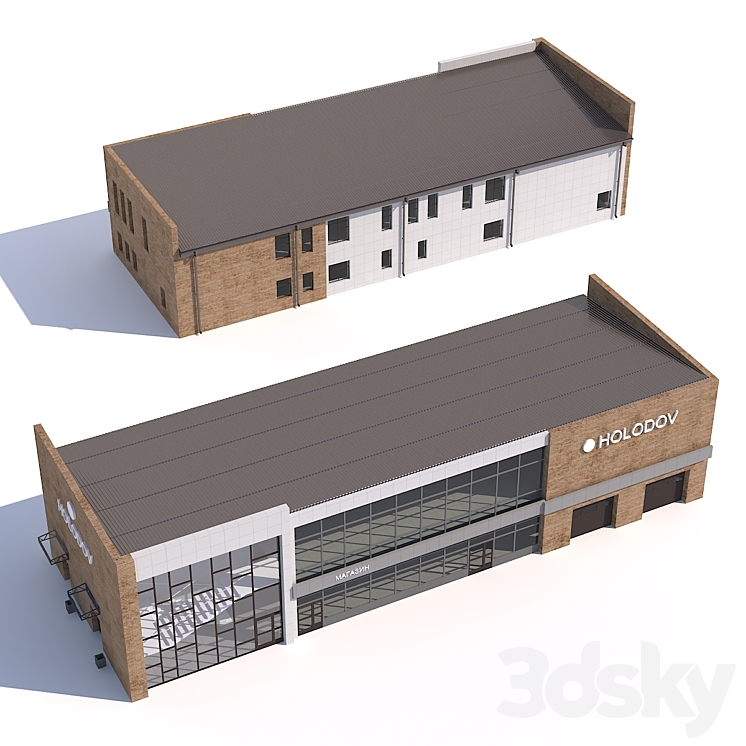 Two-story store. 3DS Max - thumbnail 2