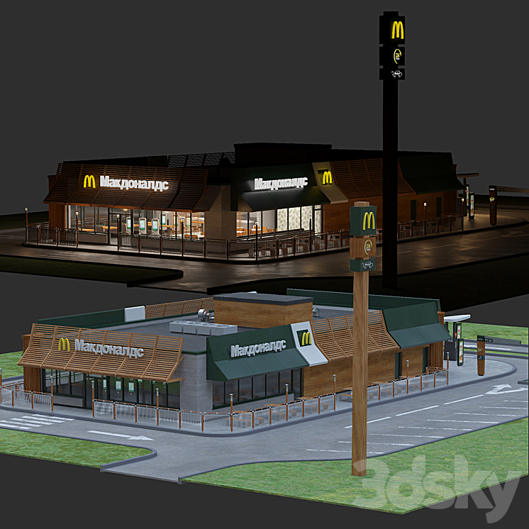 Typical McDonald’s Restaurant 3DS Max - thumbnail 1