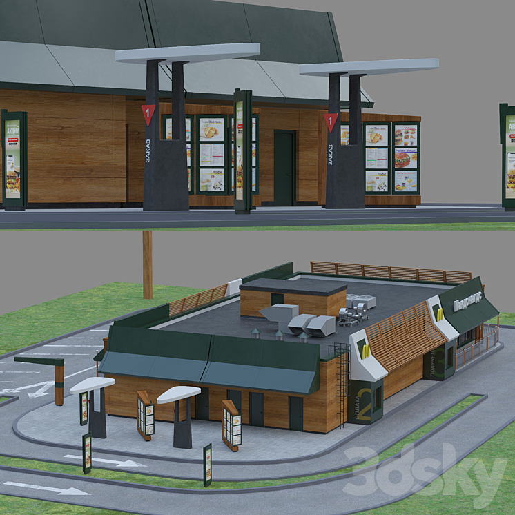 Typical McDonald’s Restaurant 3DS Max - thumbnail 2