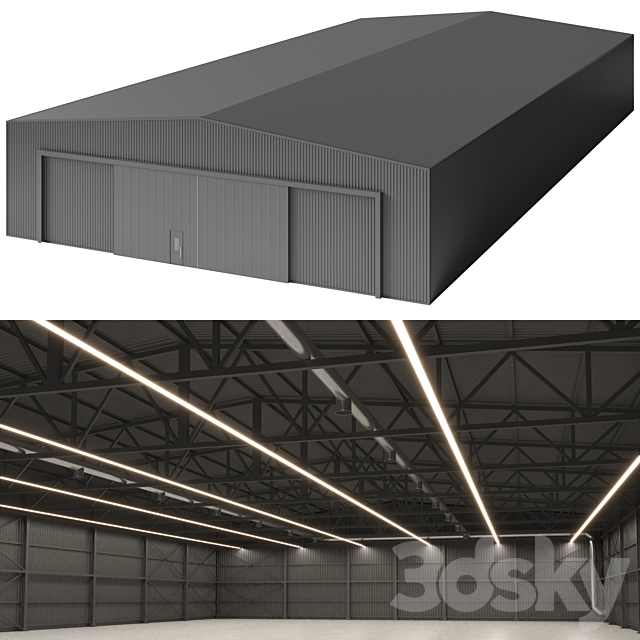 Warehouse Hangar 3ds Max - thumbnail 1