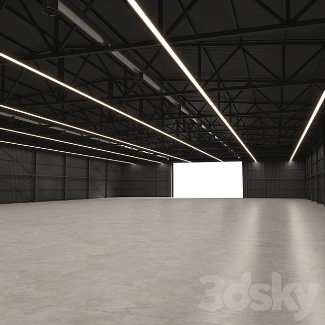 Warehouse Hangar 3ds Max - thumbnail 3