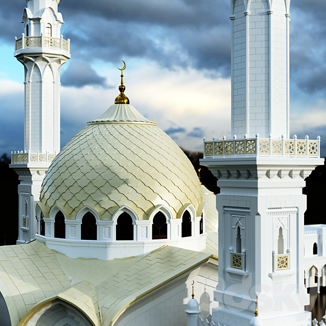 White mosque 3DS Max Model - thumbnail 3