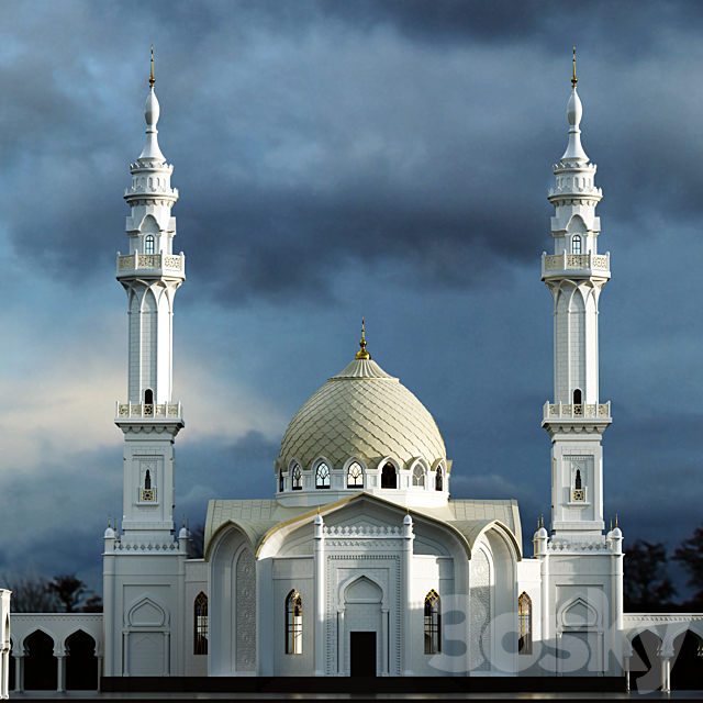 White mosque 3DS Max Model - thumbnail 4