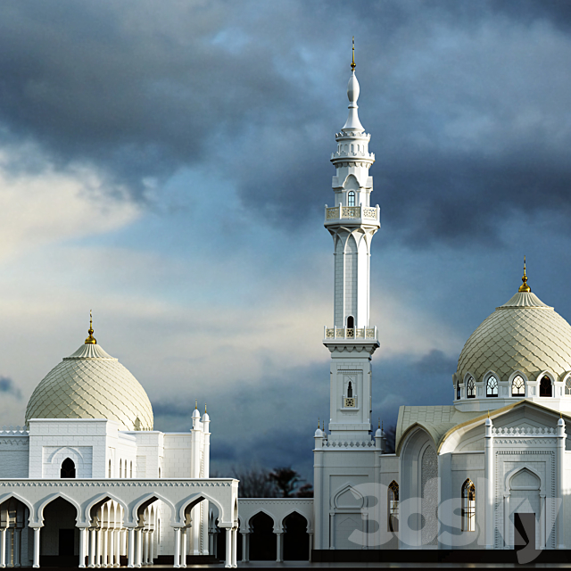 White mosque 3DS Max Model - thumbnail 5