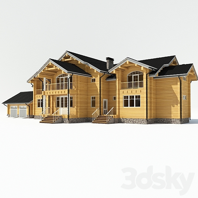 Wooden house 3ds Max - thumbnail 1