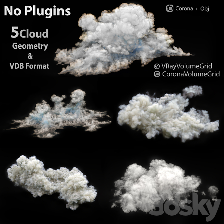 clouds – 3D Volumetric cloud 3DS Max - thumbnail 1