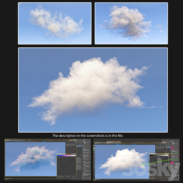 clouds – 3D Volumetric cloud 3DS Max - thumbnail 2