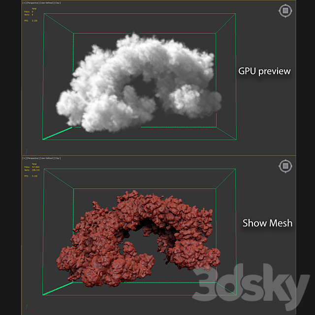 clouds – 3D Volumetric cloud 3DS Max Model - thumbnail 4