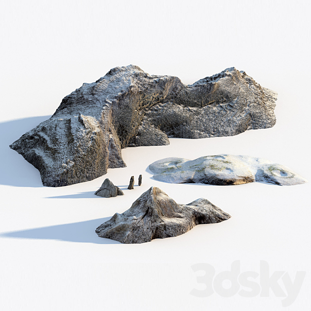 Coastal rock bundle 3DS Max Model - thumbnail 2