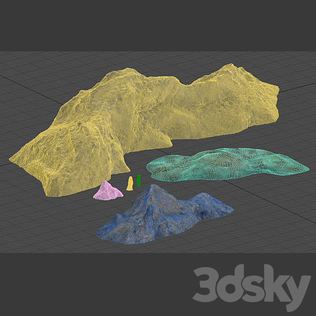 Coastal rock bundle 3DS Max Model - thumbnail 3