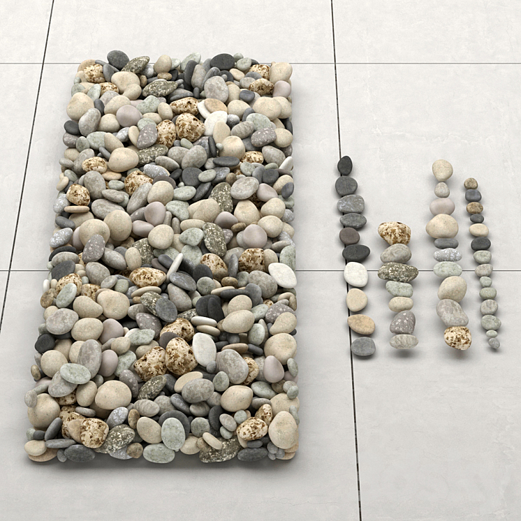 Colored pebbles road 3DS Max - thumbnail 2