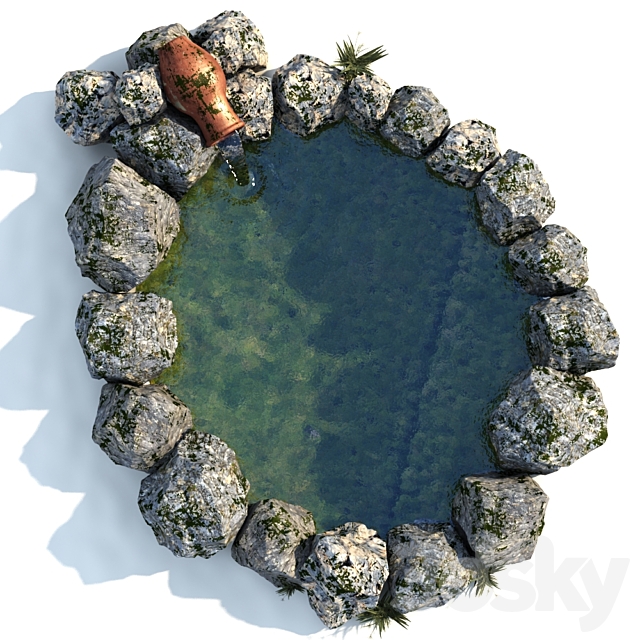 Decorative garden pond 3DS Max Model - thumbnail 3