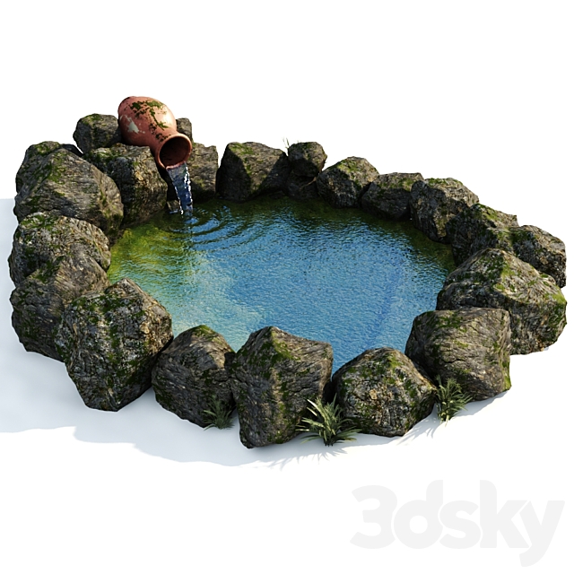 Decorative pond 2 3DSMax File - thumbnail 1