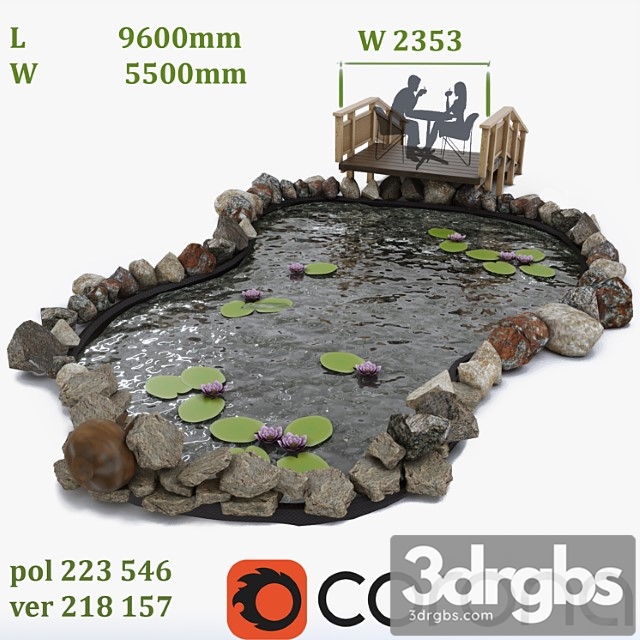 Garden Pond 3dsmax Download - thumbnail 1