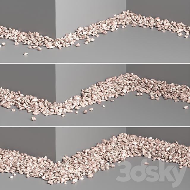 Gradient Pebbles Paths 01 (16-54 mm) 3DS Max Model - thumbnail 3