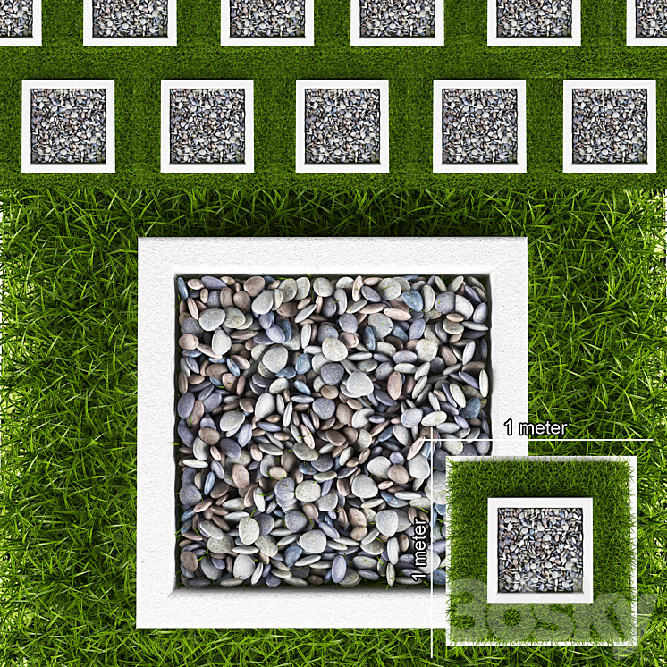 GRASS AND PEBBLES 3DS Max - thumbnail 1