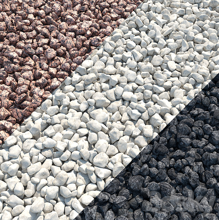 Gravel Red Granite Limestone Basalt 3DS Max - thumbnail 2