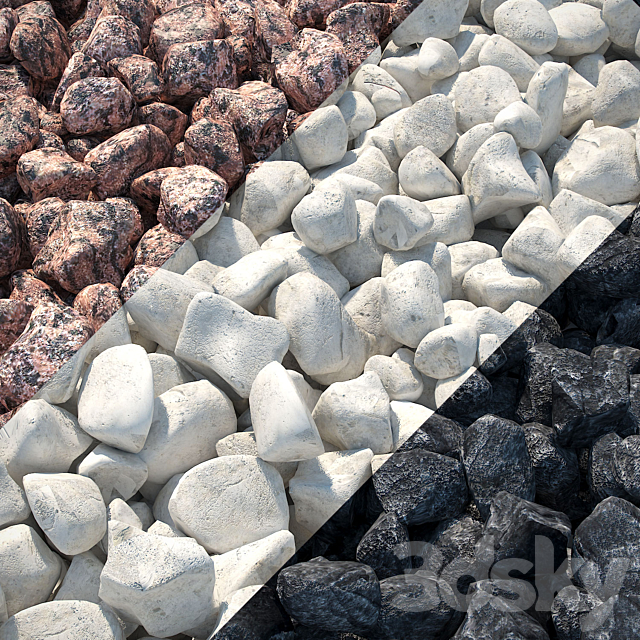 Gravel Red Granite Limestone Basalt 3DSMax File - thumbnail 1