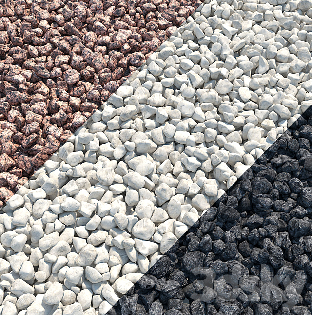 Gravel Red Granite Limestone Basalt 3DSMax File - thumbnail 2