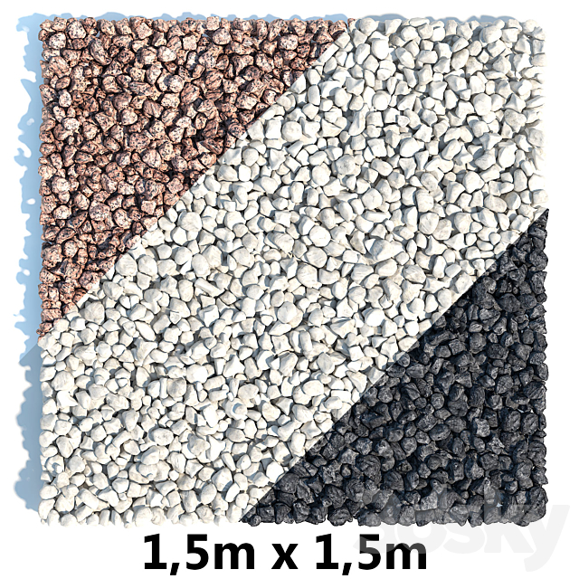 Gravel Red Granite Limestone Basalt 3DSMax File - thumbnail 3