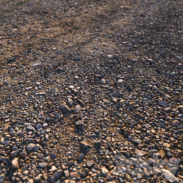 Gravel road (18 meters) 3DS Max Model - thumbnail 2