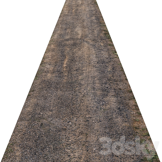 Gravel road (18 meters) 3DS Max Model - thumbnail 3