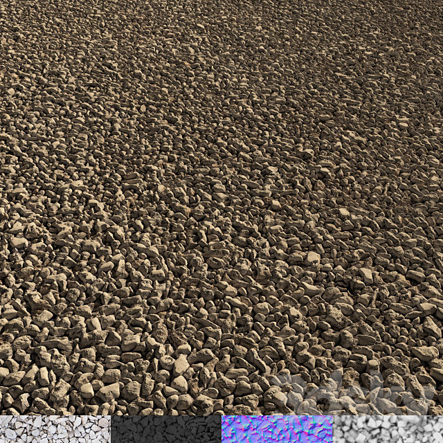 Gravel set 02 3DS Max Model - thumbnail 3