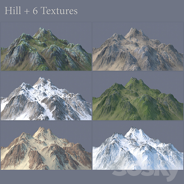 Hill (6 Textures) 3DS Max Model - thumbnail 1