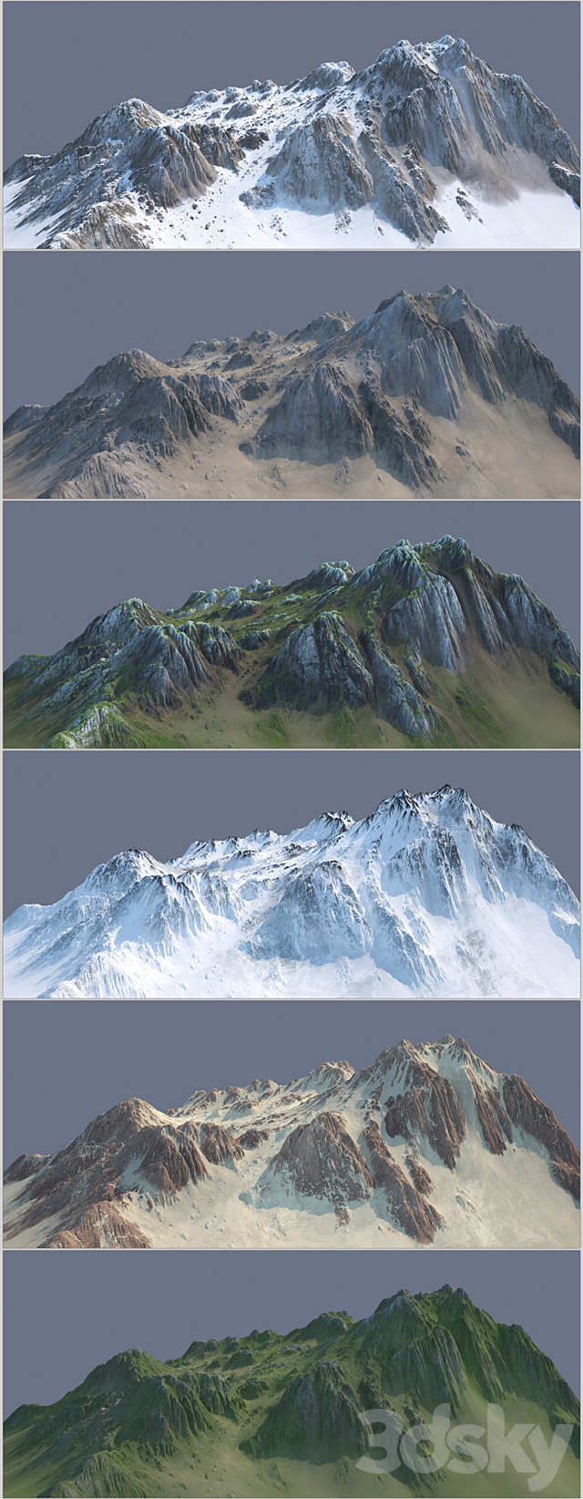 Hill (6 Textures) 3DS Max Model - thumbnail 2